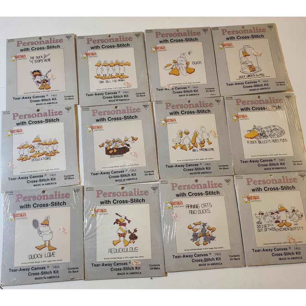 Duck Tales Tear-Away Canvas Cross-Stitch Kit Lot of 12
